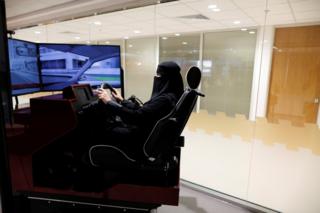 A driving lesson at Saudi Aramco Driving Center in Dhahran
