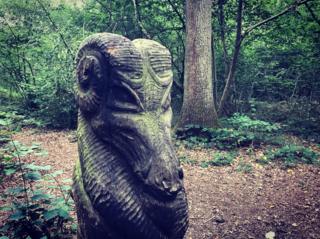 The dragon sculpture in Magdalen Wood