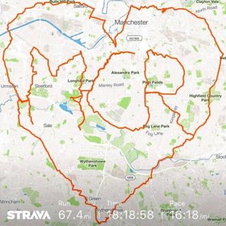 The route completed by Nathan Rae