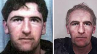 Peter McGuire (L) and what he may look like now (R)