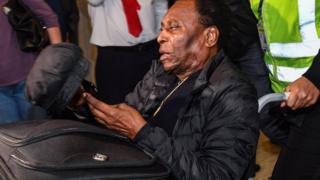 Pele in a wheelchair last year