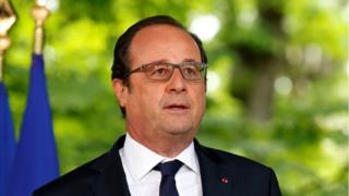 French President Francois Hollande delivers a speech during a ceremony at the Luxembourg Gardens to mark the anniversary of the abolition of slavery and to pay tribute to the victims of the slave trade, in Paris, on May 10, 201