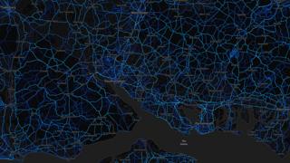Hampshire - cycling routes (by Strava users 2015)