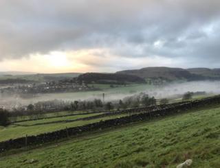 Mist over fields