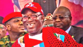 Kayode John Fayemi bin be Minister of Solid Minerals for Buhari goment until May 31, before contest di election.