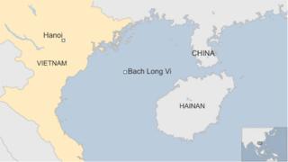 Map showing Bach Long Vi in Vietnam