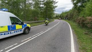 A835 crash scene