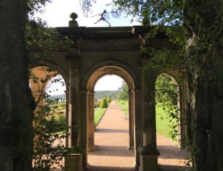 Gardens framed by archways