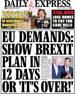 Newspaper Headlines: PM Told To Show Brexit Plan And Labour 'reform ...