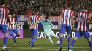 Lionel Messi a lokacin da ya ci kwallonsa ta 30 a bana