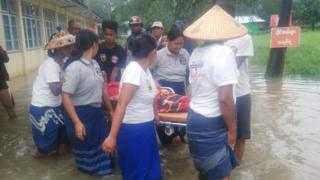 ဆေးရုံအတွင်း ရေ ၁ ပေနီးပါးခန့် ဝင်ရောက်နေ