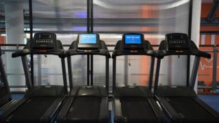 Out of use equipment at the Gym Group in Vauxhall, London