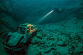Marcus Blatchford's picture of a submerged car and diver