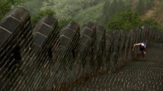 A runner competes in the Great Wall Marathon