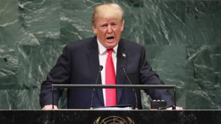 Tổng thống Donald Trump phát biểu tại phiên họp thứ 73 của Đại hội đồng Liên Hiệp Quốc ở New York hôm 25/9.