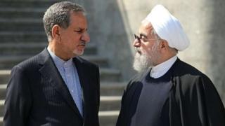 حسن روحانی رئیس جمهور ایران و اسحاق جهانگیری معاول رئیس جمهور