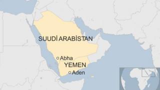 Suudi Arabistan ve Yemen haritası