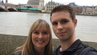 Shane Ridge pictured with his mother, Sue