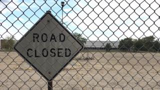 Road closed sign