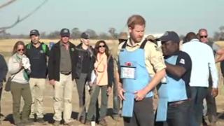 Prince Harry puts on body armour