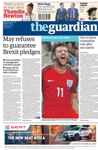 The Guardian front page