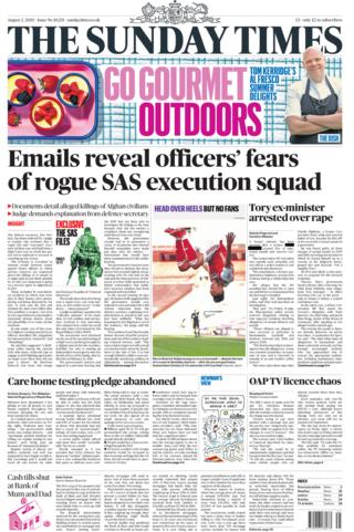 Times front page 2 August