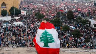 متظاهرون في لبنان