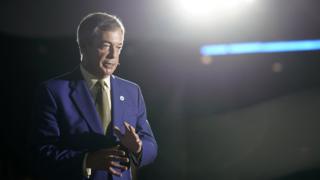 Nigel Farage the Brexit Party Conference tour in Newport on 21 September