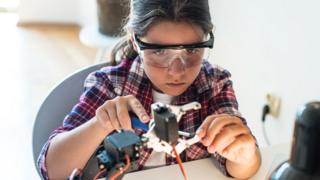 A generic image of a school student studying science