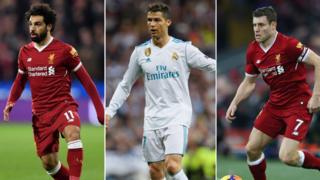 Mohamed Salah, Cristiano Ronaldo and James Milner in action this season