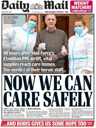 The Daily Mail front 1 May