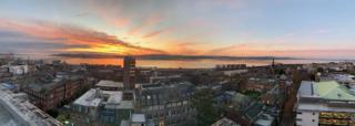 sunrise over Dundee