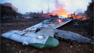 Idlib'de düşürülen Rus savaş uçağı