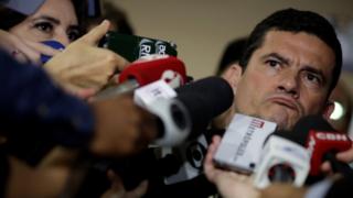 O ministro Sergio Moro em entrevista coletiva