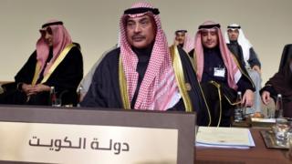 وزير الخارجية الكويتي الشيخ صباح الخالد الصباح خلال قمة اقتصادية عربية