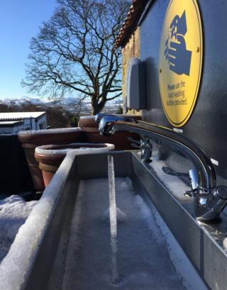 Frozen tap at Edinburgh Zoo