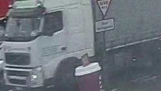 The lorry failed to stop after the crash near Detling