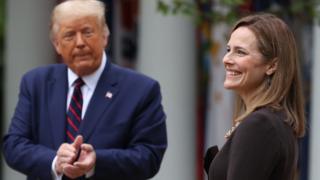 US President Donald Trump introduces Amy Coney Barrett as his nominee to the Supreme Court