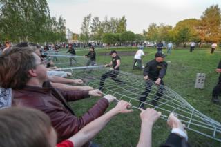 Protesters in Yekaterinburg