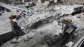 Destroyed building in Sarmada, Syria. Photo: 12 August 2018