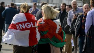 Wales and England fans