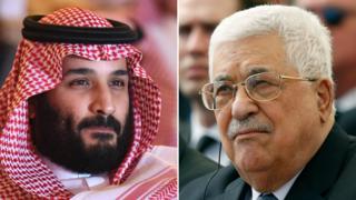 Veliaht Prens Muhammed bin Selman ile Mahmud Abbas