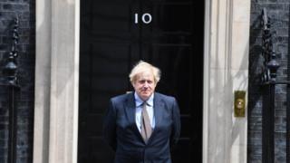 Boris Johnson outside No 10 Downing Street