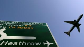 Heathrow sign and plane