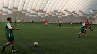 The match kicked off at Cardiff's Air Dome