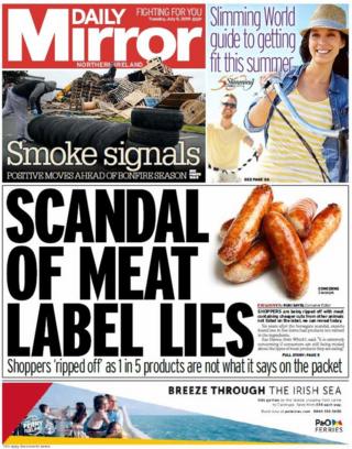 Daily Mirror front page