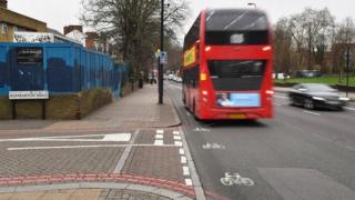 The scene of the crash on Brixton Hill