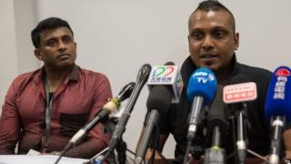 The asylum seekers, known as Ajith (left) and Supun, have been moved to a "safe" location