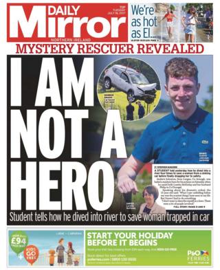The Mirror front page