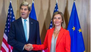 ABD Dışişleri Bakanı John Kerry ve AB Dış Politika Temsilcisi Federica Mogherini